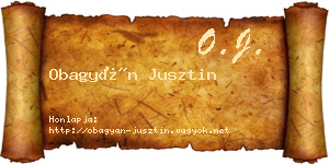 Obagyán Jusztin névjegykártya